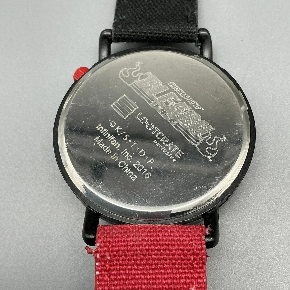 Bleach Loot Crate Exclusive Mens Watch 42mm Anime Black Red Canvas New Battery